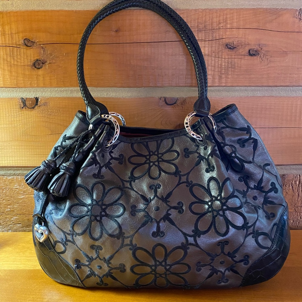 Brighton Valencia Soft Tote in pewter EUC